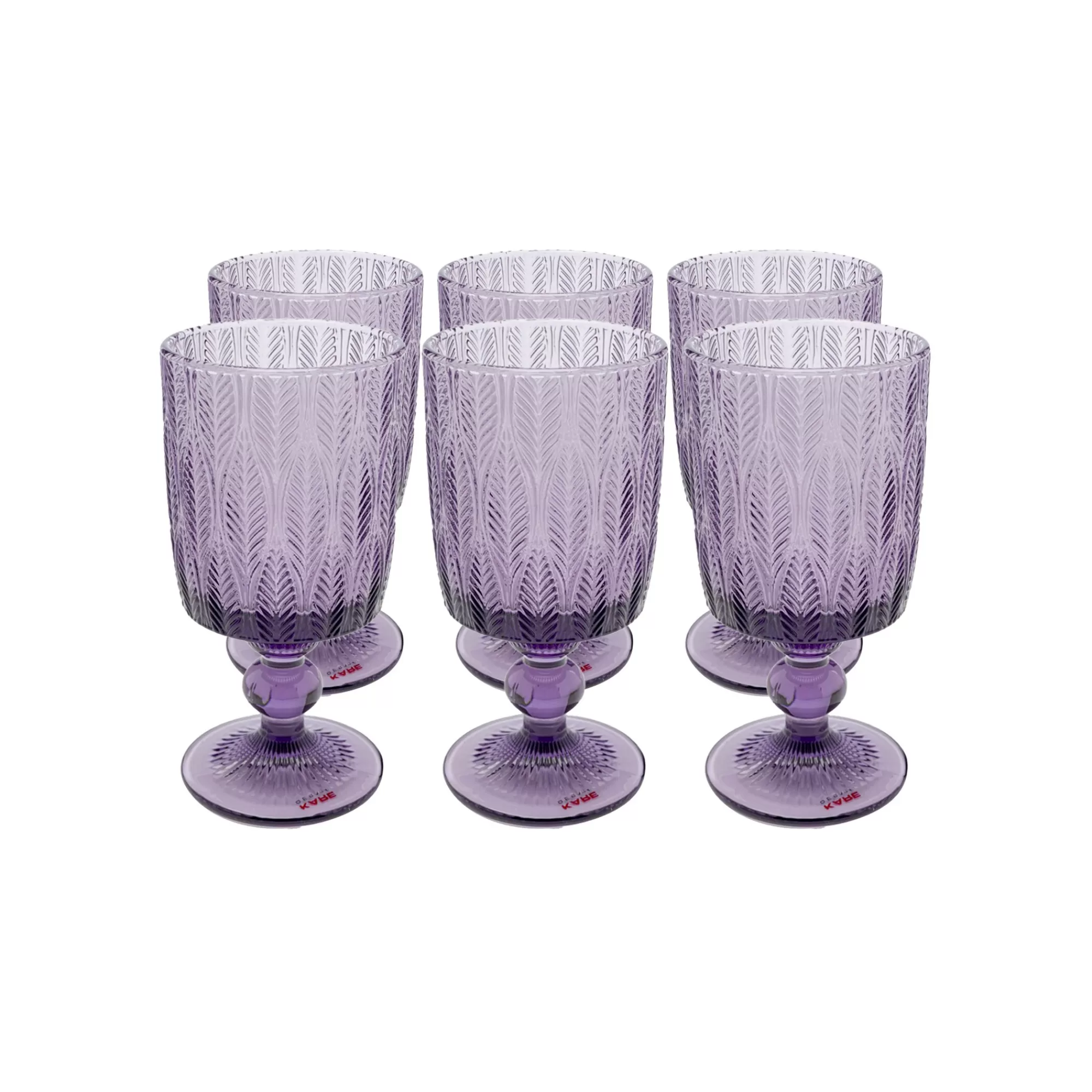 KARE Design Verres à Vin Fogli Violets Set De 6 ^ Vaisselle