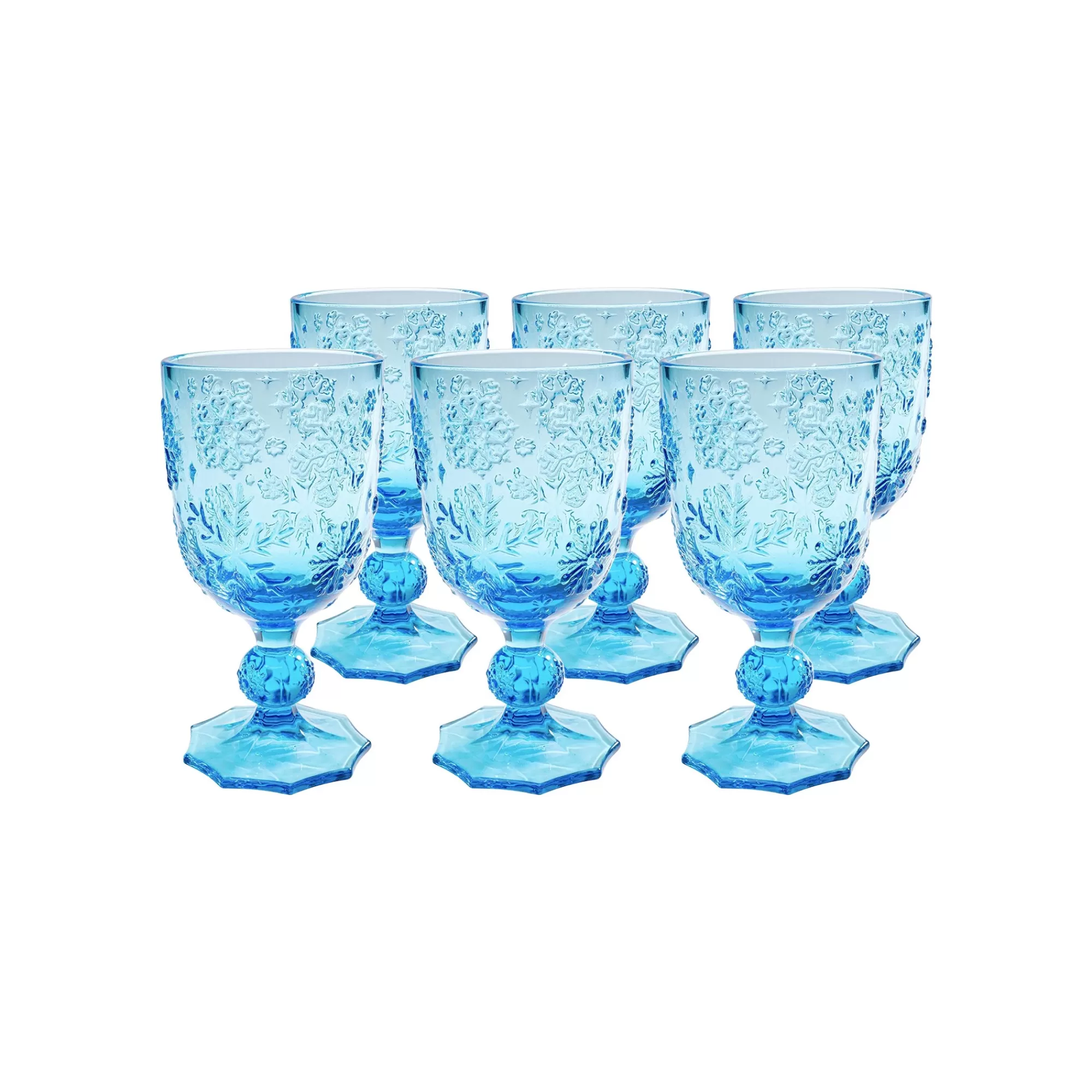 KARE Design Verres à Vin Ice Flowers Bleus Set De 6 ^ Vaisselle