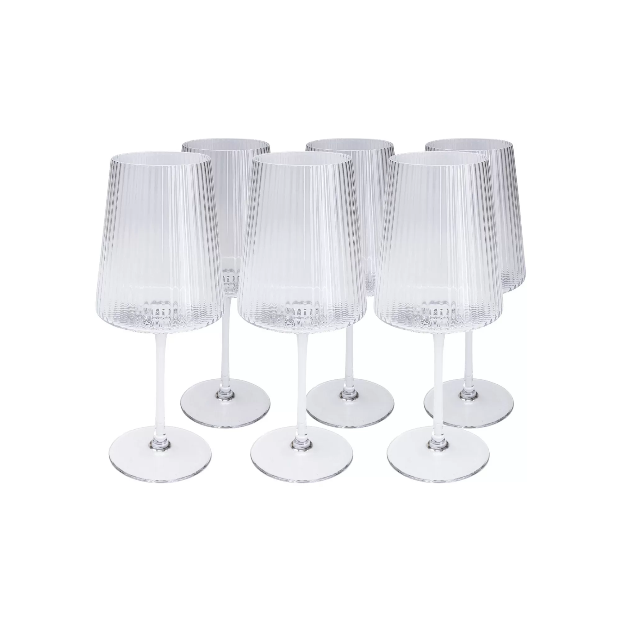 KARE Design Verres à Vin Riffle Set De 6 ^ Vaisselle