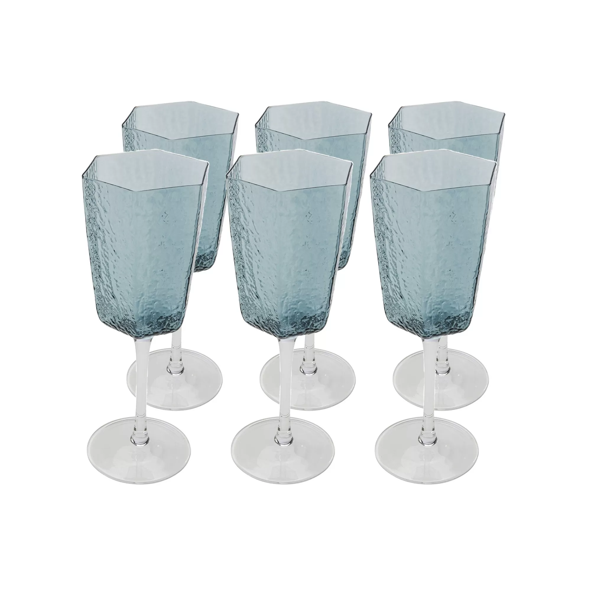 KARE Design Verres à Vin Rouge Cascata Bleus Set De 6 ^ Vaisselle