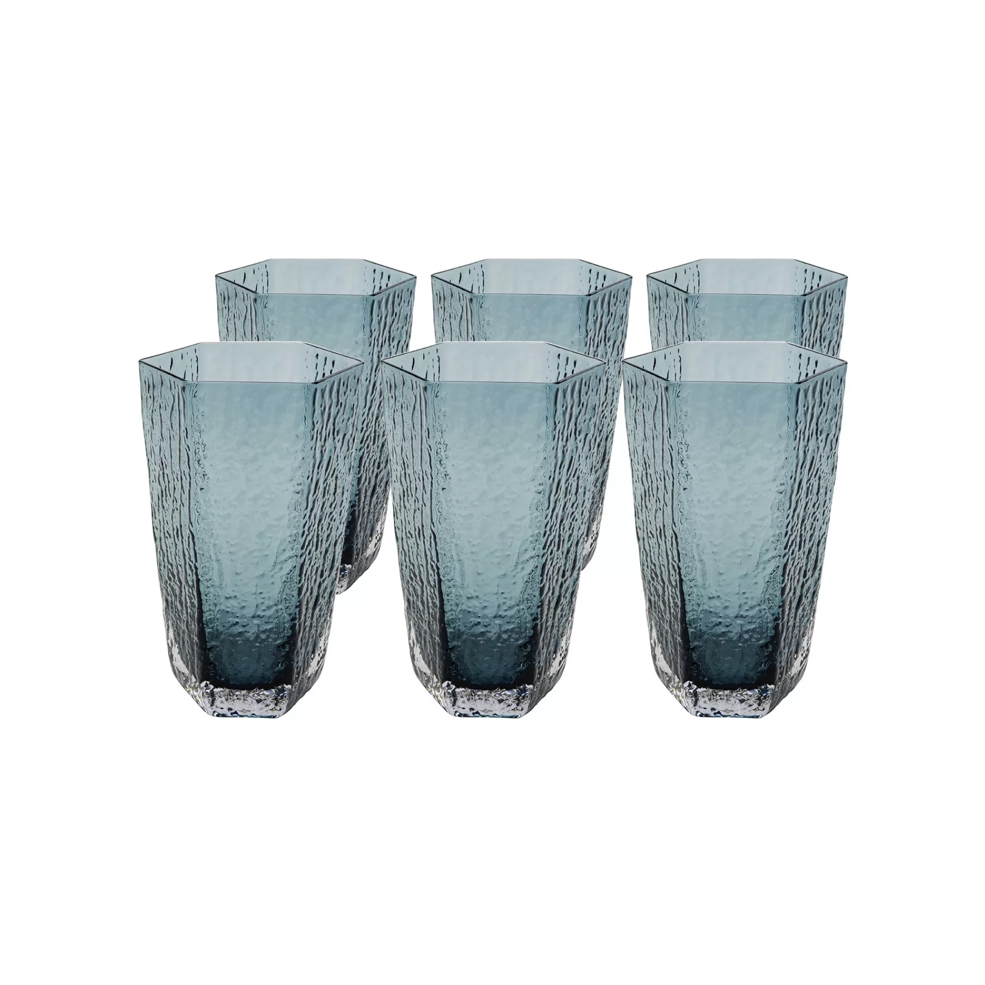 KARE Design Verres Hauts Cascata Bleus Set De 6 ^ Vaisselle